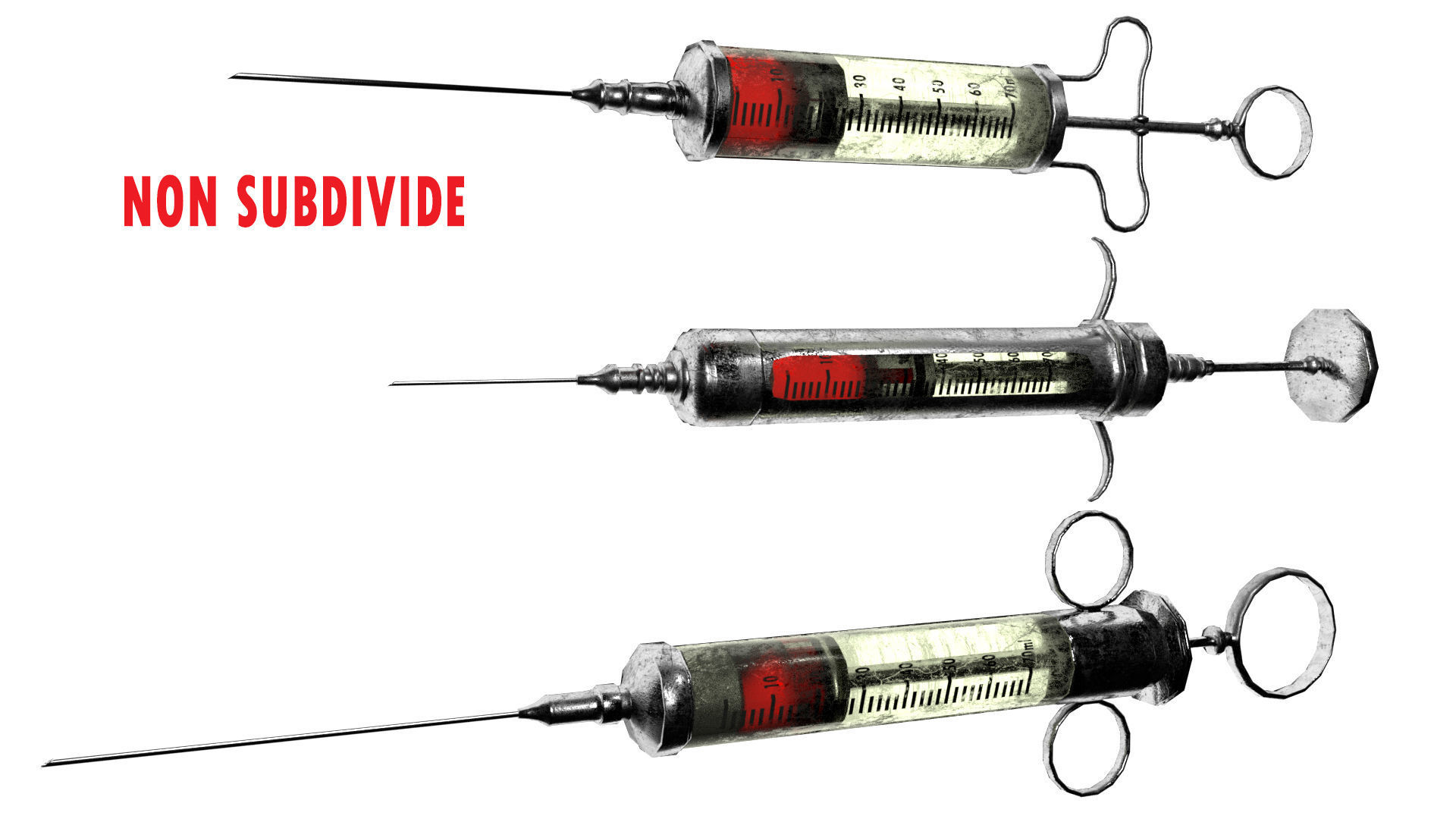 Vintage syringe Low-poly 3D model_3