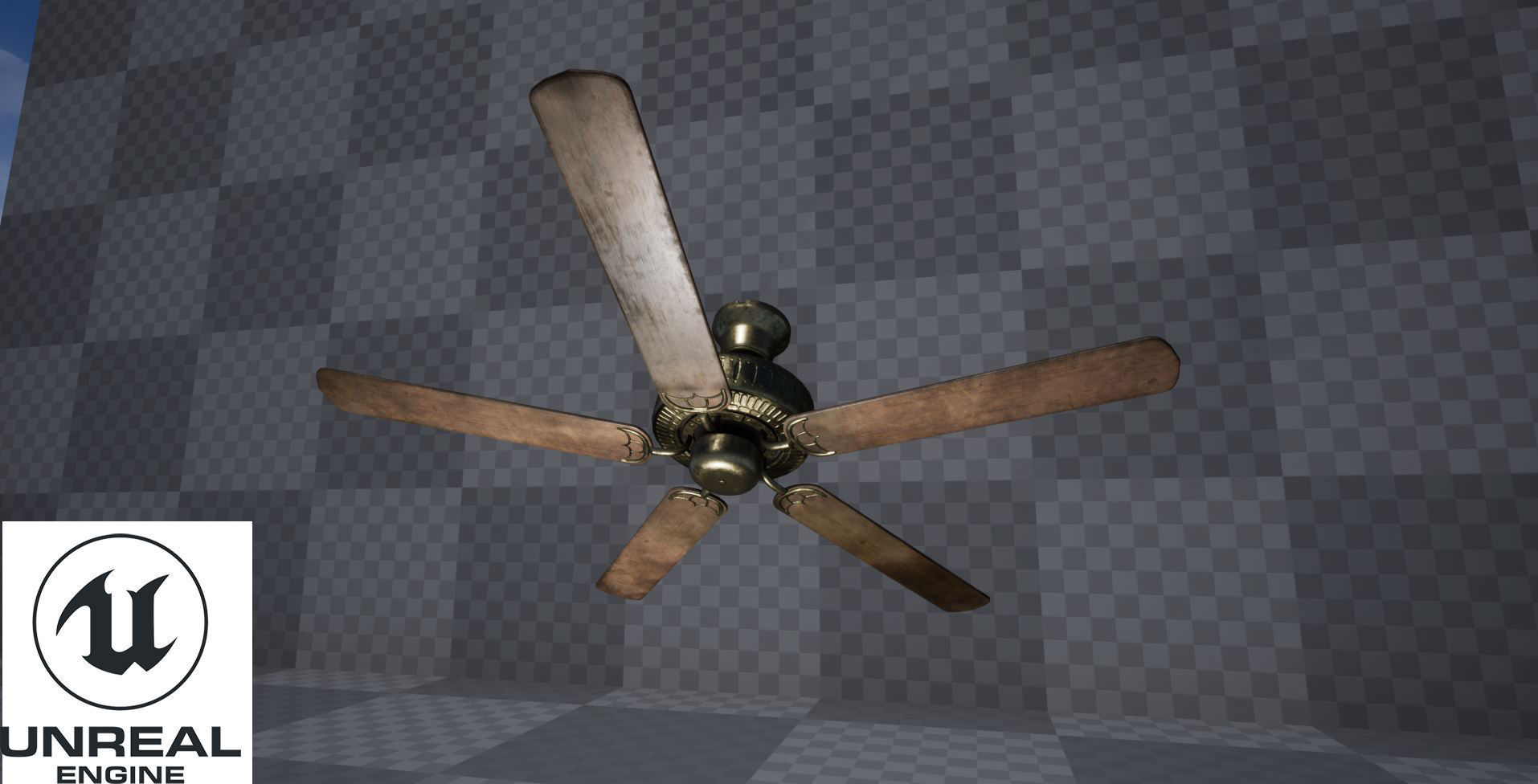 Ceiling Fan Game Ready Asset PBR Low-poly 3D model_7