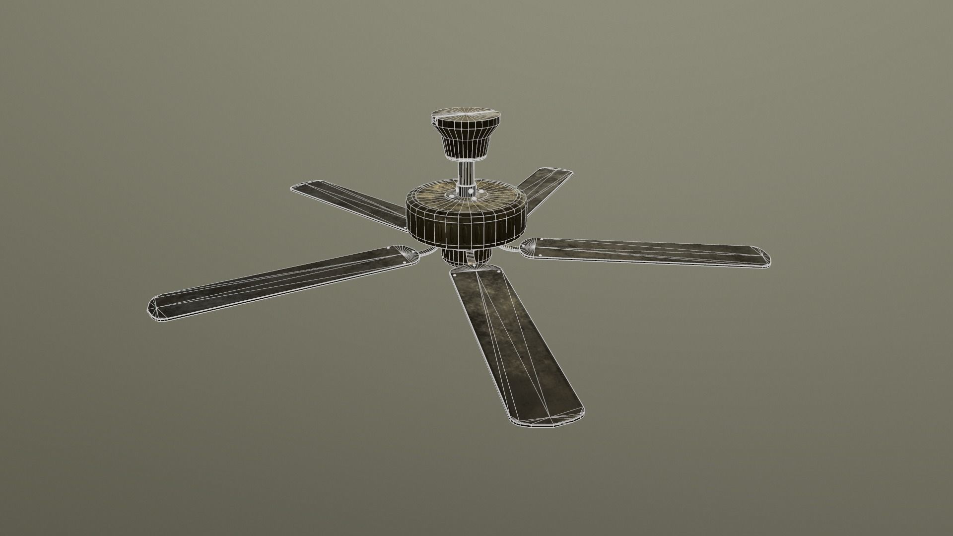 Ceiling Fan Game Ready Asset PBR Low-poly 3D model_5