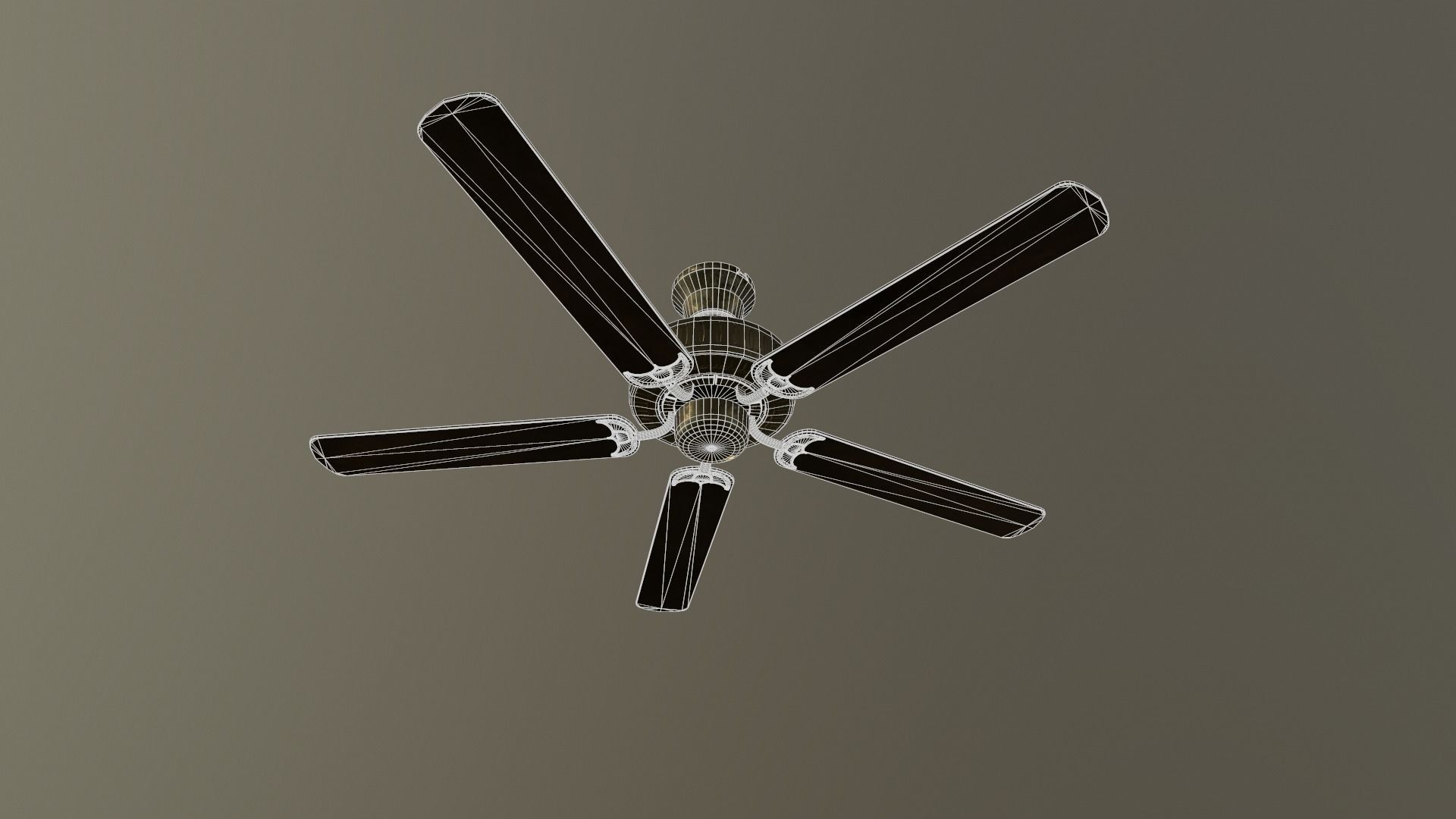 Ceiling Fan Game Ready Asset PBR Low-poly 3D model_4