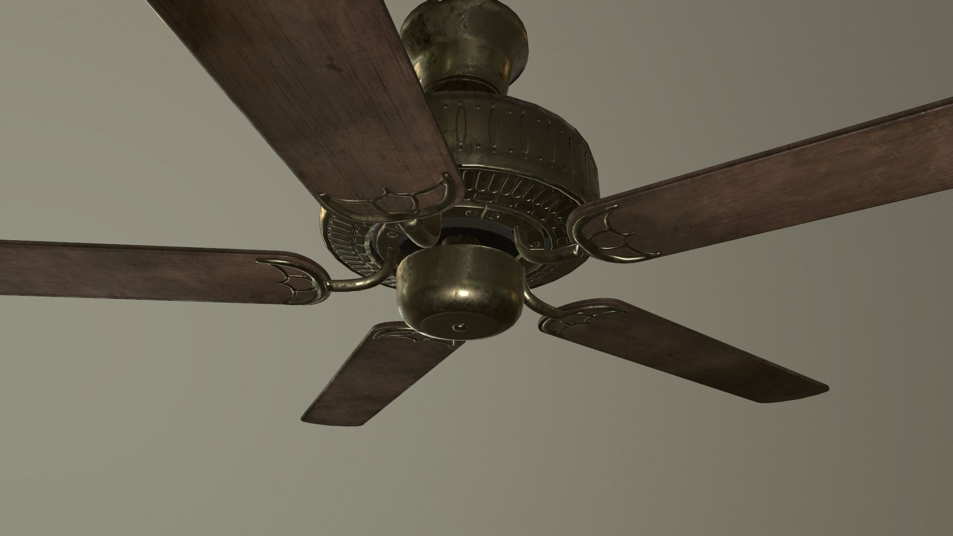 Ceiling Fan Game Ready Asset PBR Low-poly 3D model_2
