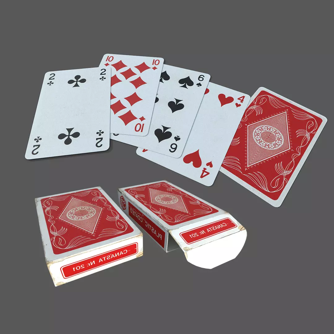 3D Classic Playing Cards Low-poly 3D model_0