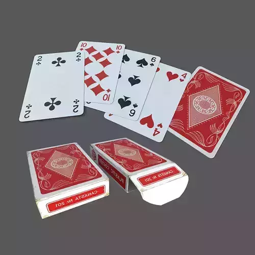 3D Classic Playing Cards Low-poly 3D model