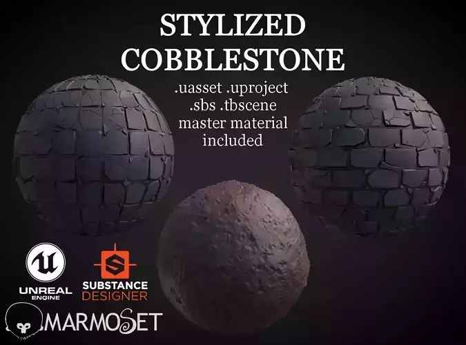 Stylized Cobblestone Material Pack