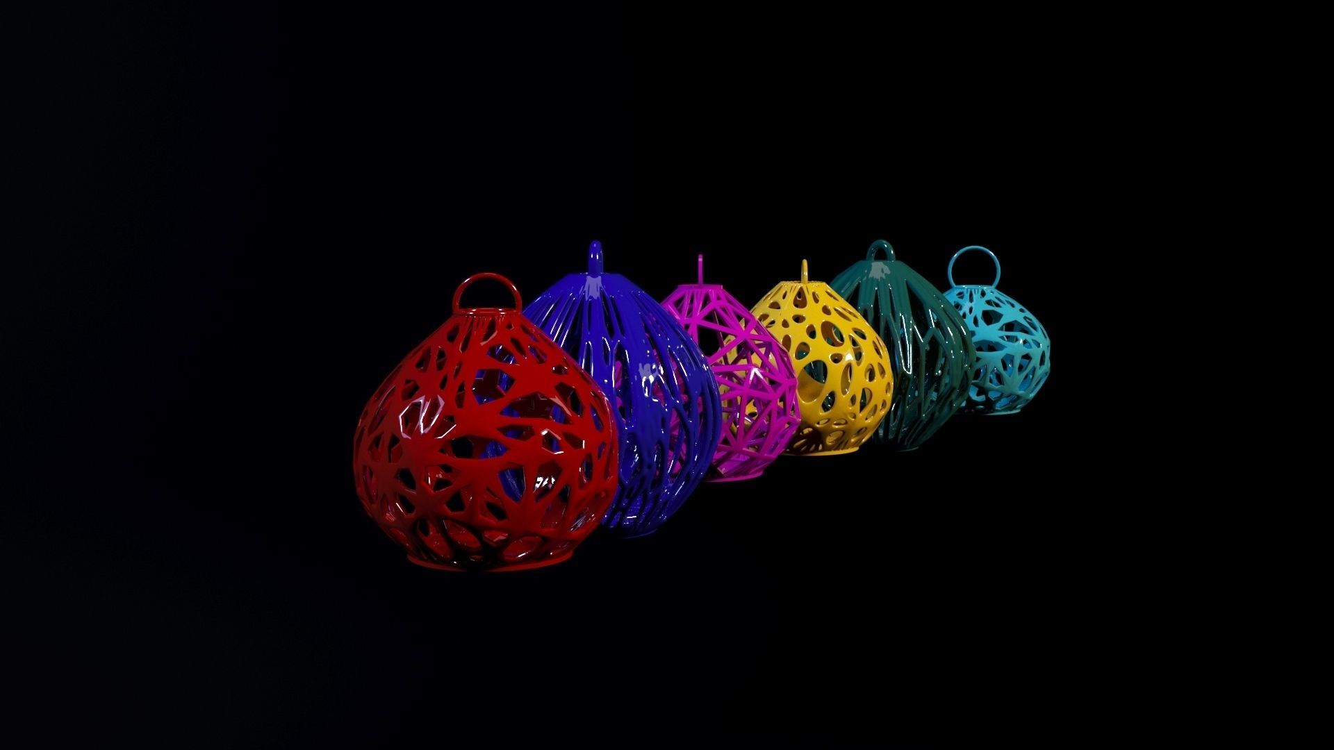 set of christmas balls 3D print model_3