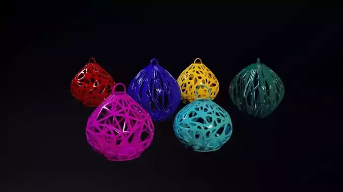 set of christmas balls 3D print model