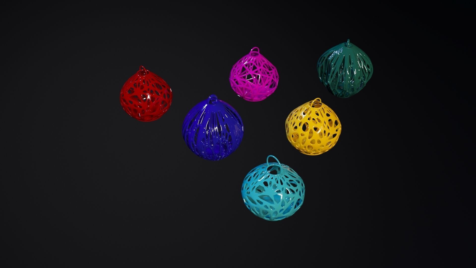 set of christmas balls 3D print model_4