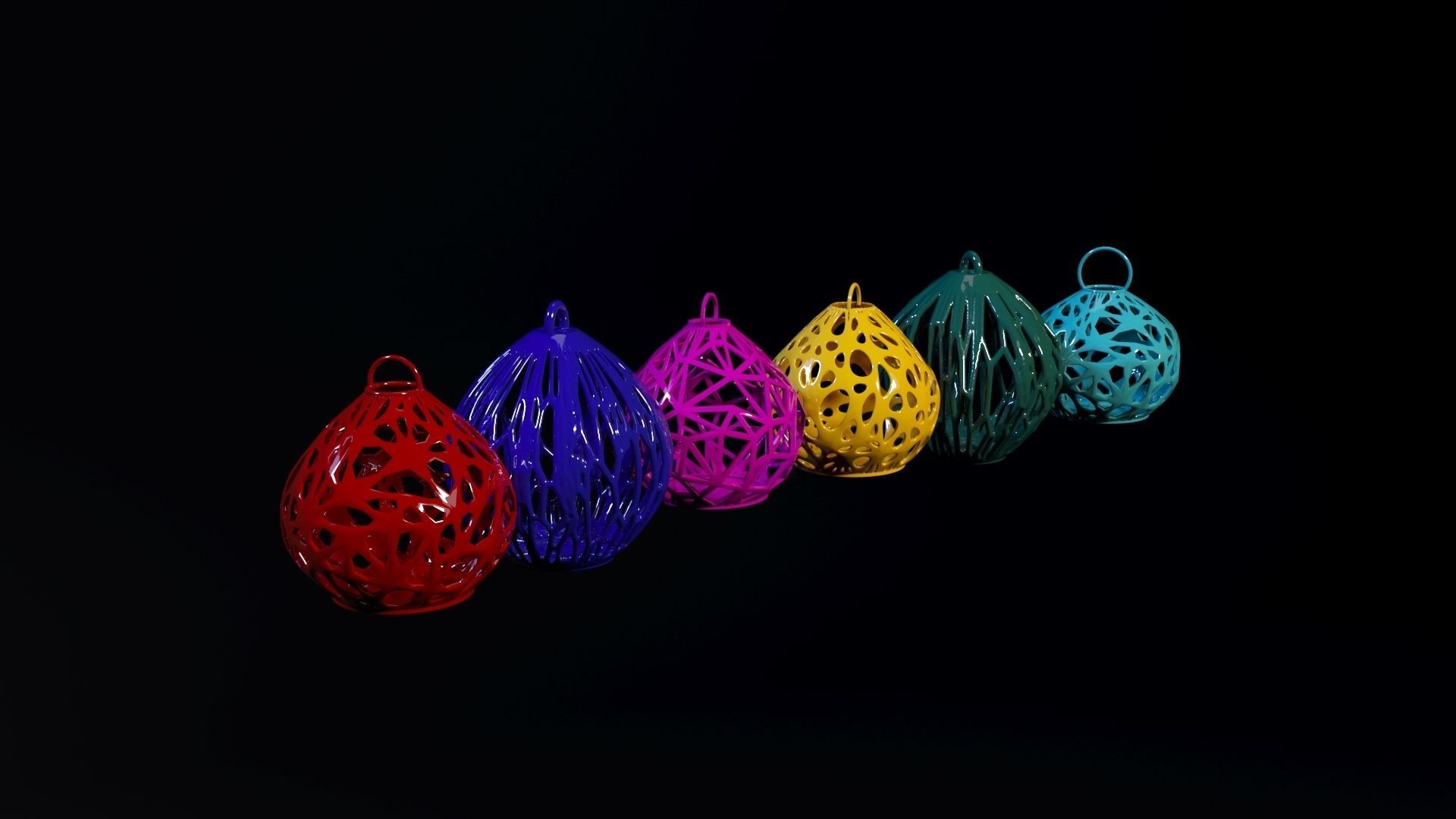 set of christmas balls 3D print model_2