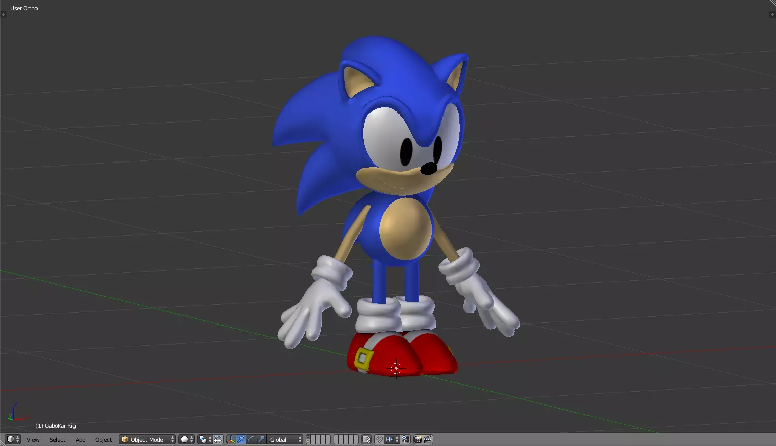 CLASSIC SONIC - FULL RIGGED - GABOKAR 3D model_0