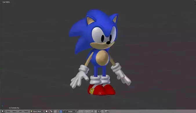 CLASSIC SONIC - FULL RIGGED - GABOKAR 3D model
