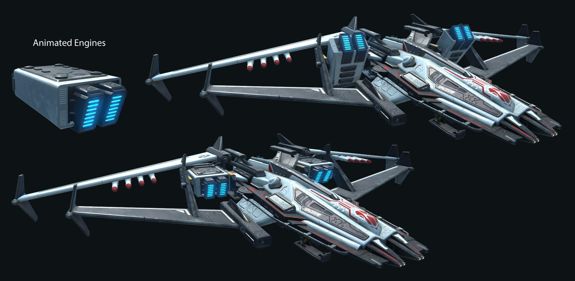 PBR Modular Spaceships v1 Low-poly 3D model_25