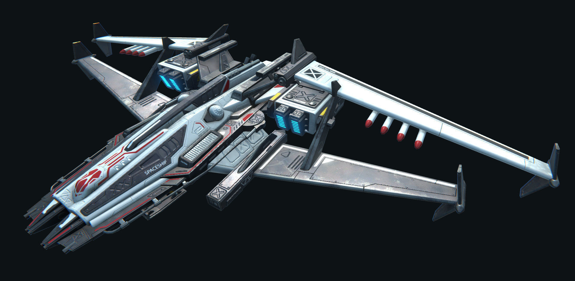 PBR Modular Spaceships v1 Low-poly 3D model_9
