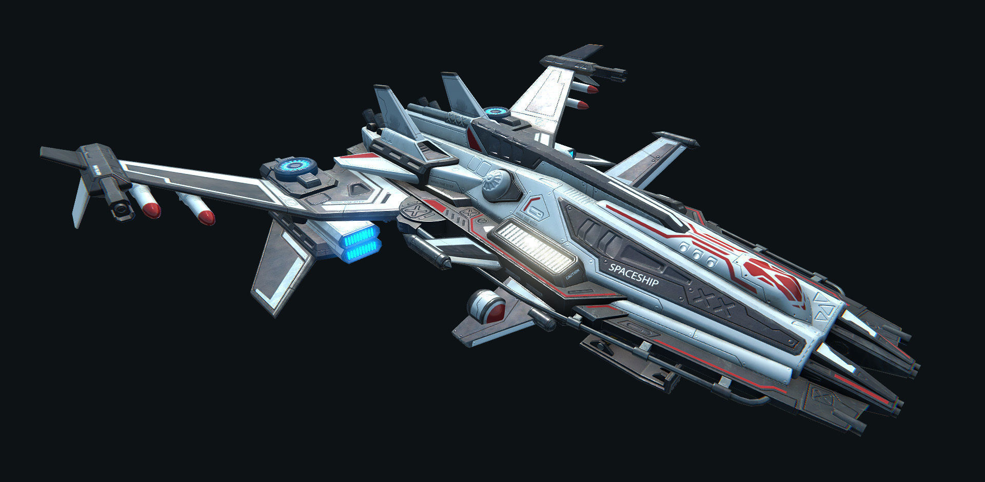 PBR Modular Spaceships v1 Low-poly 3D model_23