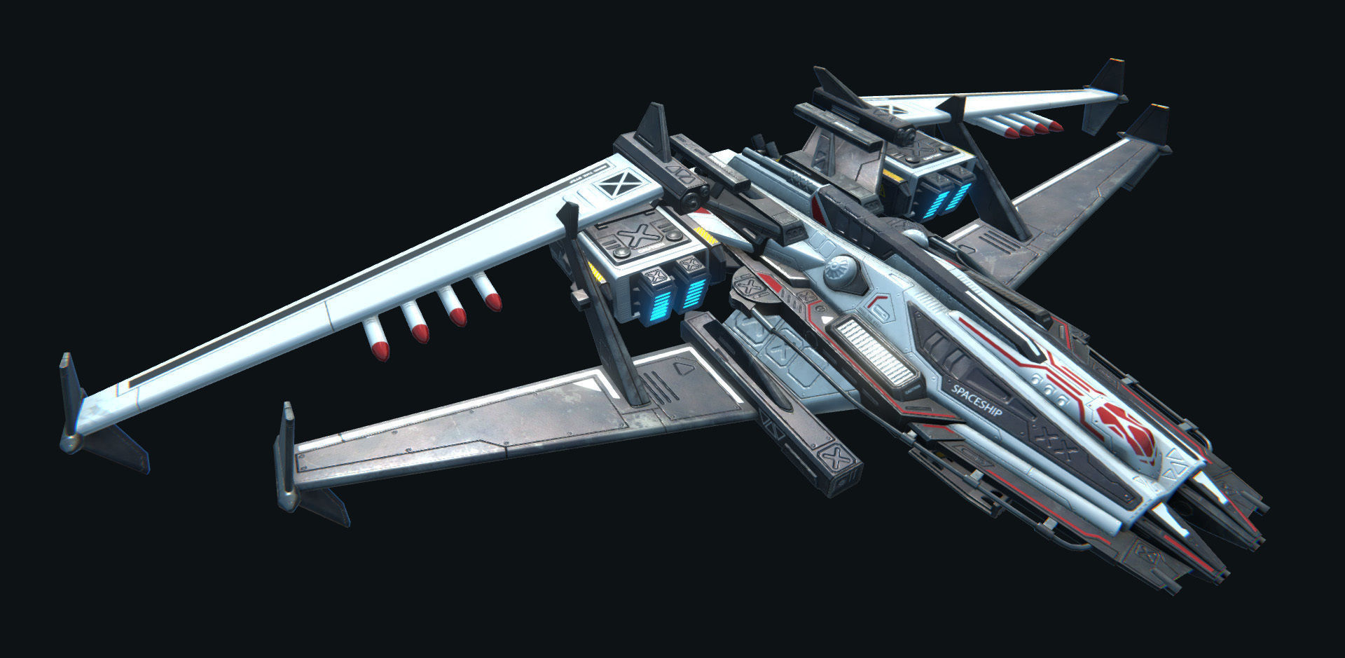 PBR Modular Spaceships v1 Low-poly 3D model_10