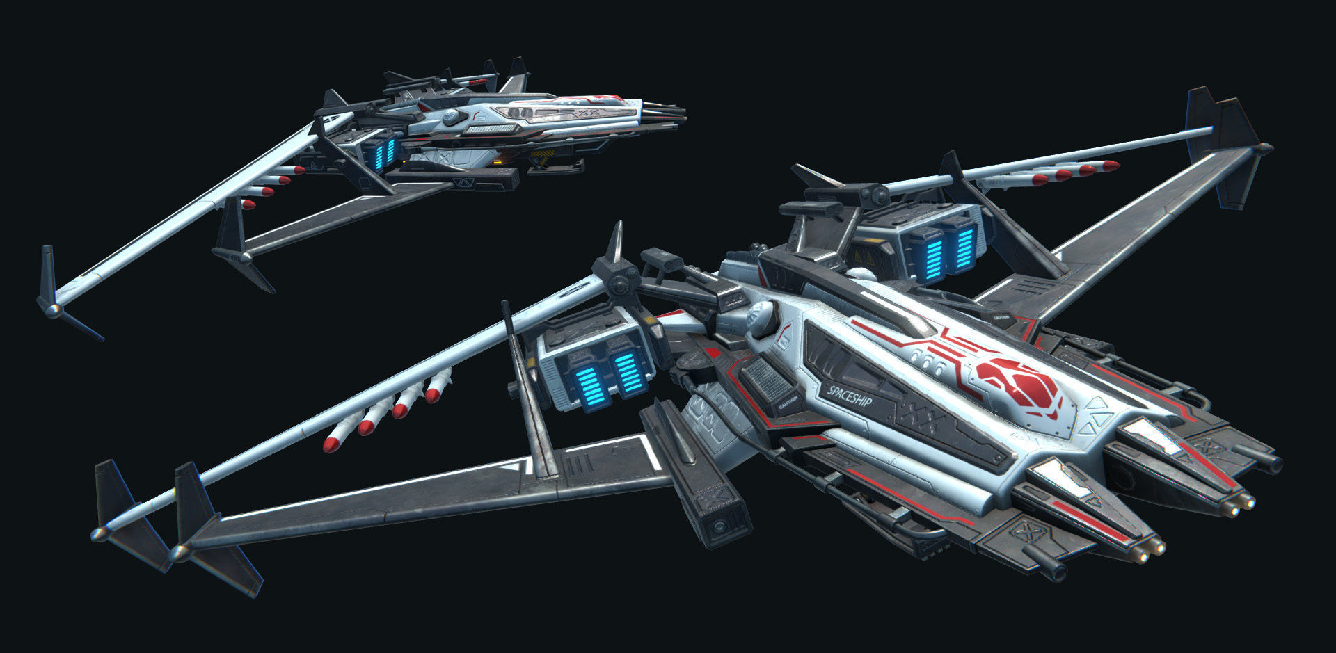 PBR Modular Spaceships v1 Low-poly 3D model_31