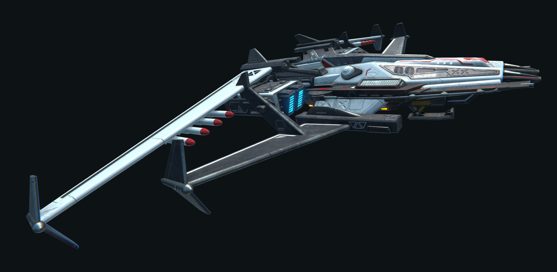 PBR Modular Spaceships v1 Low-poly 3D model_8