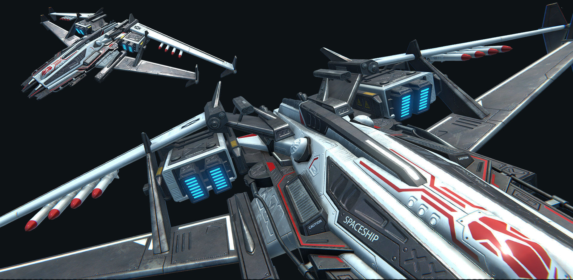 PBR Modular Spaceships v1 Low-poly 3D model_30