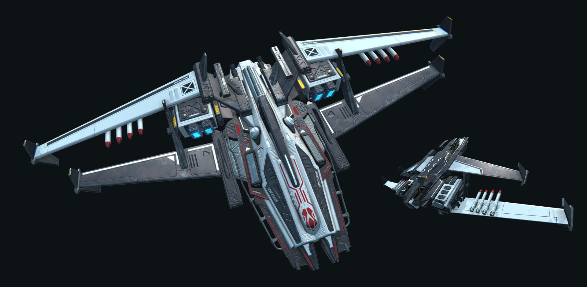 PBR Modular Spaceships v1 Low-poly 3D model_28