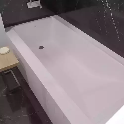 Bathtub Model rectangular Low-poly 3D model