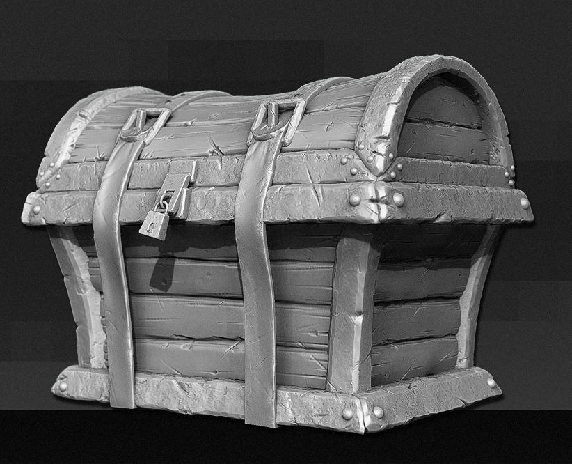 3D Treasure Chest - High Poly 3D model_2