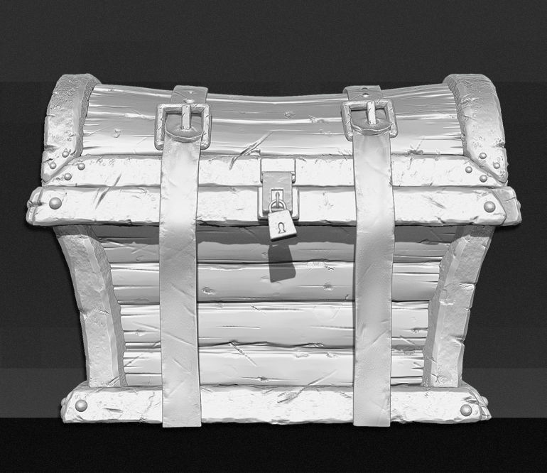 3D Treasure Chest - High Poly 3D model_3