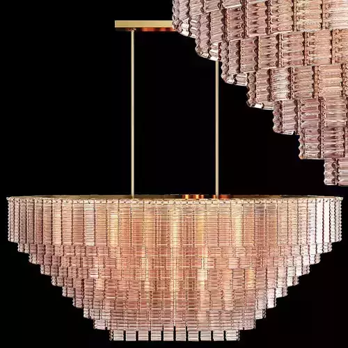 RH SIRENE OVAL CHANDELIER 64 Brass Clear Glass