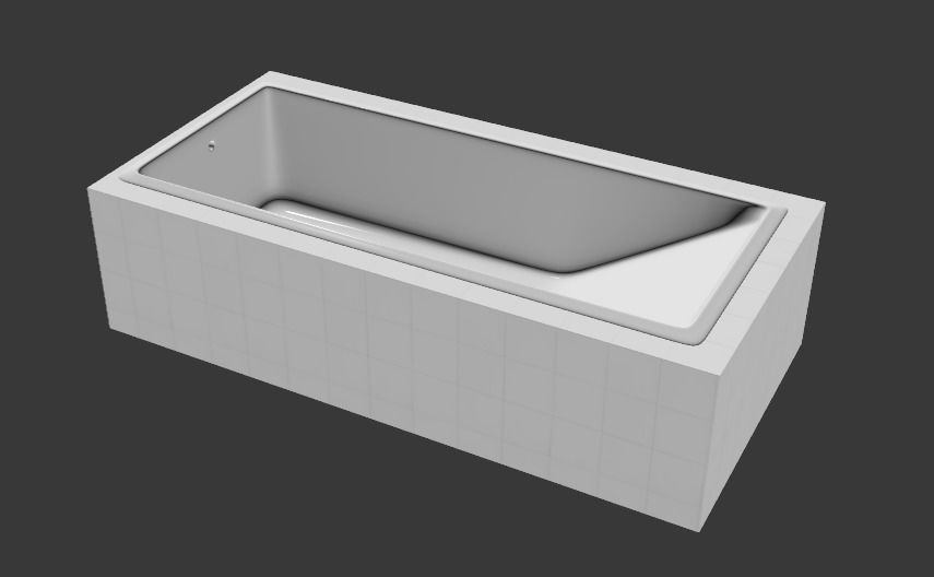 Toilet and Bathtub Model 3D Model Collection_8