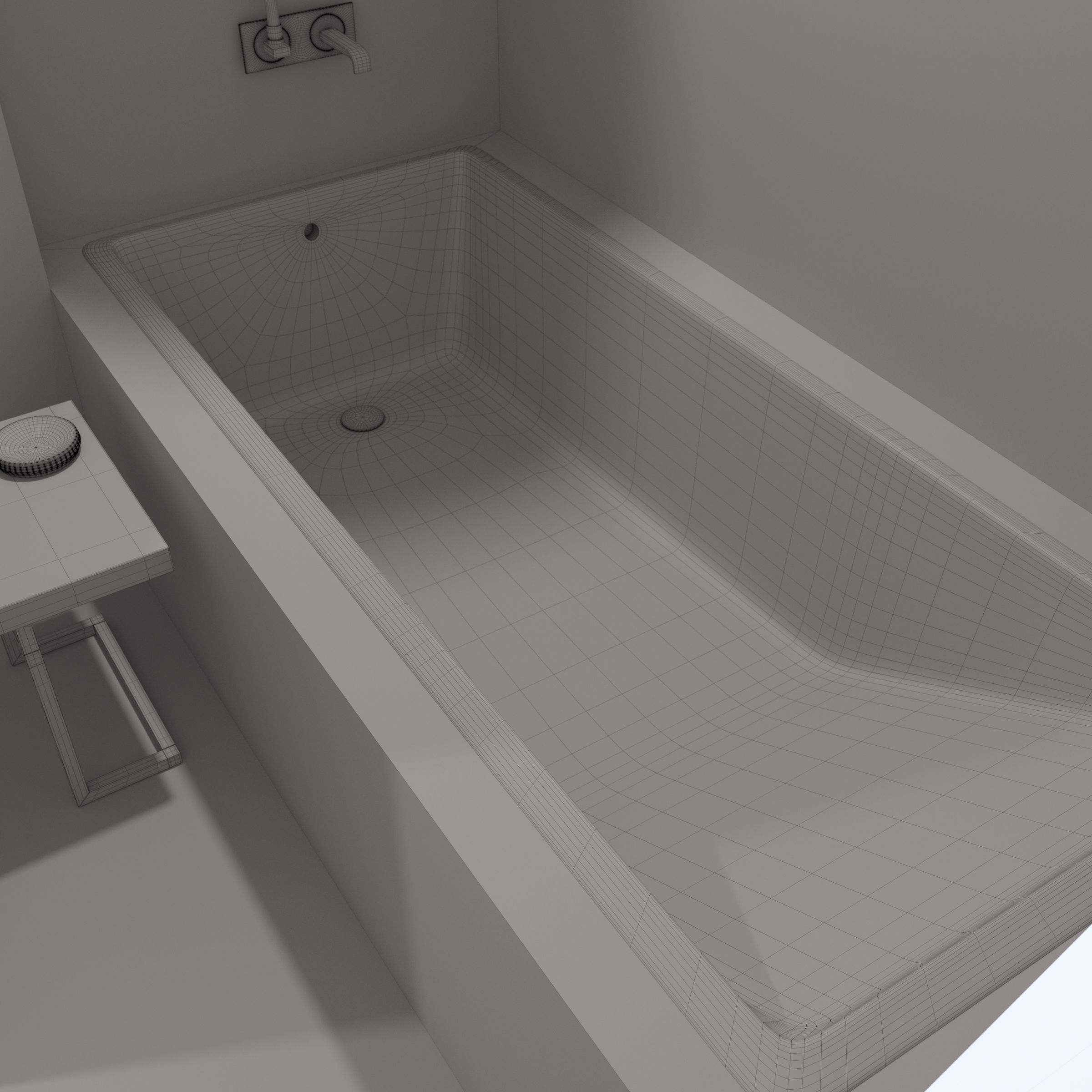 Toilet and Bathtub Model 3D Model Collection_4