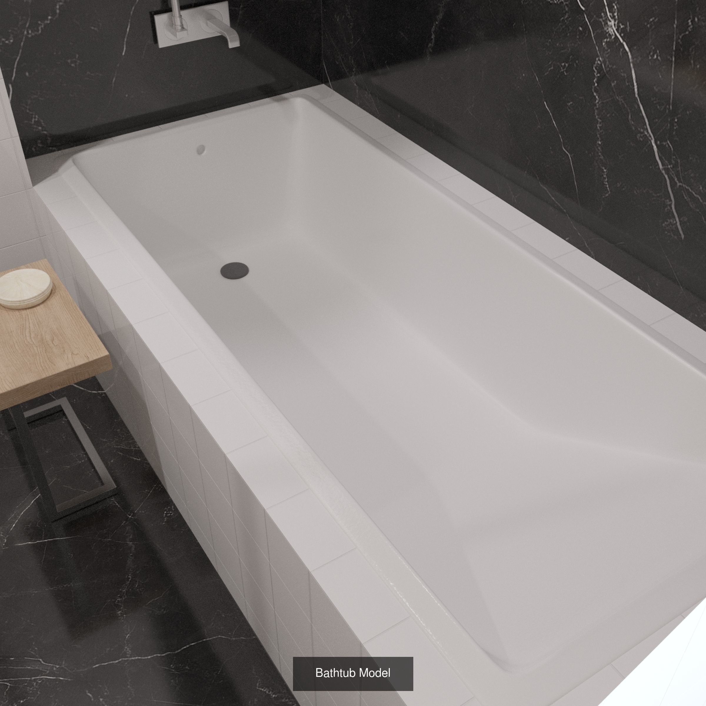 Toilet and Bathtub Model 3D Model Collection_3