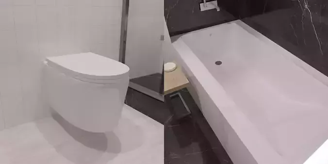 Toilet and Bathtub Model 3D Model Collection Toilet and Bathtub Model 3D Model Collection