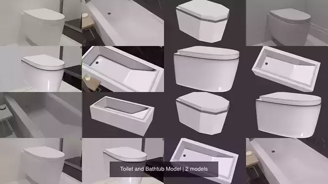 Toilet and Bathtub Model