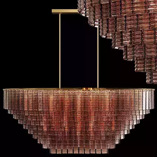 RH SIRENE OVAL CHANDELIER 64 Brass Smoke Glass