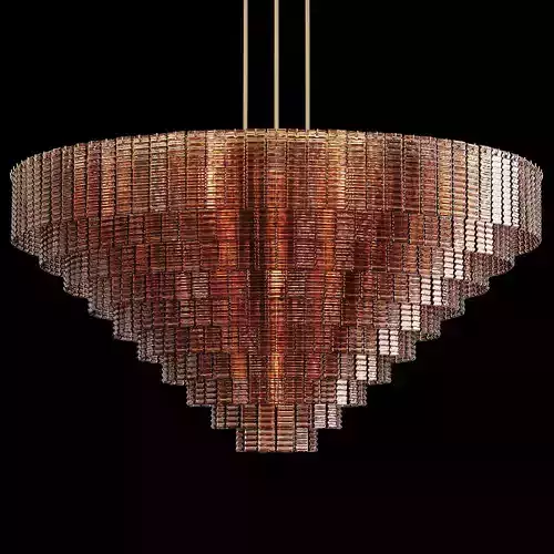 RH SIRENE ROUND CHANDELIER 65 Brass Smoke Glass
