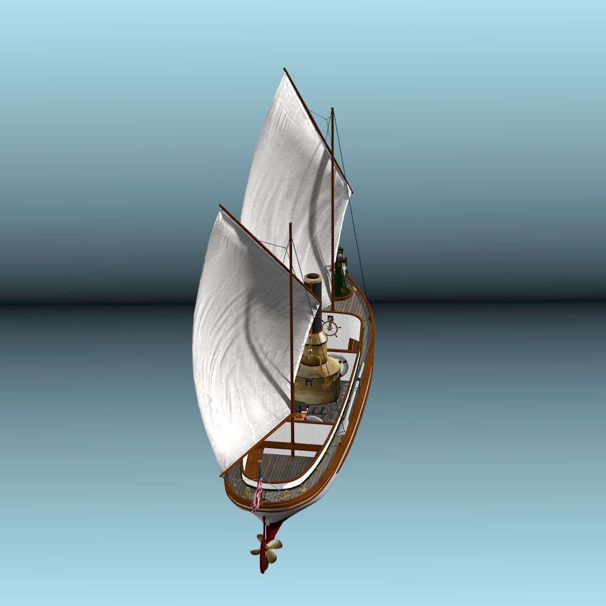 US Navy Steam Cutter 40 ft  ca  1900 3D model_61