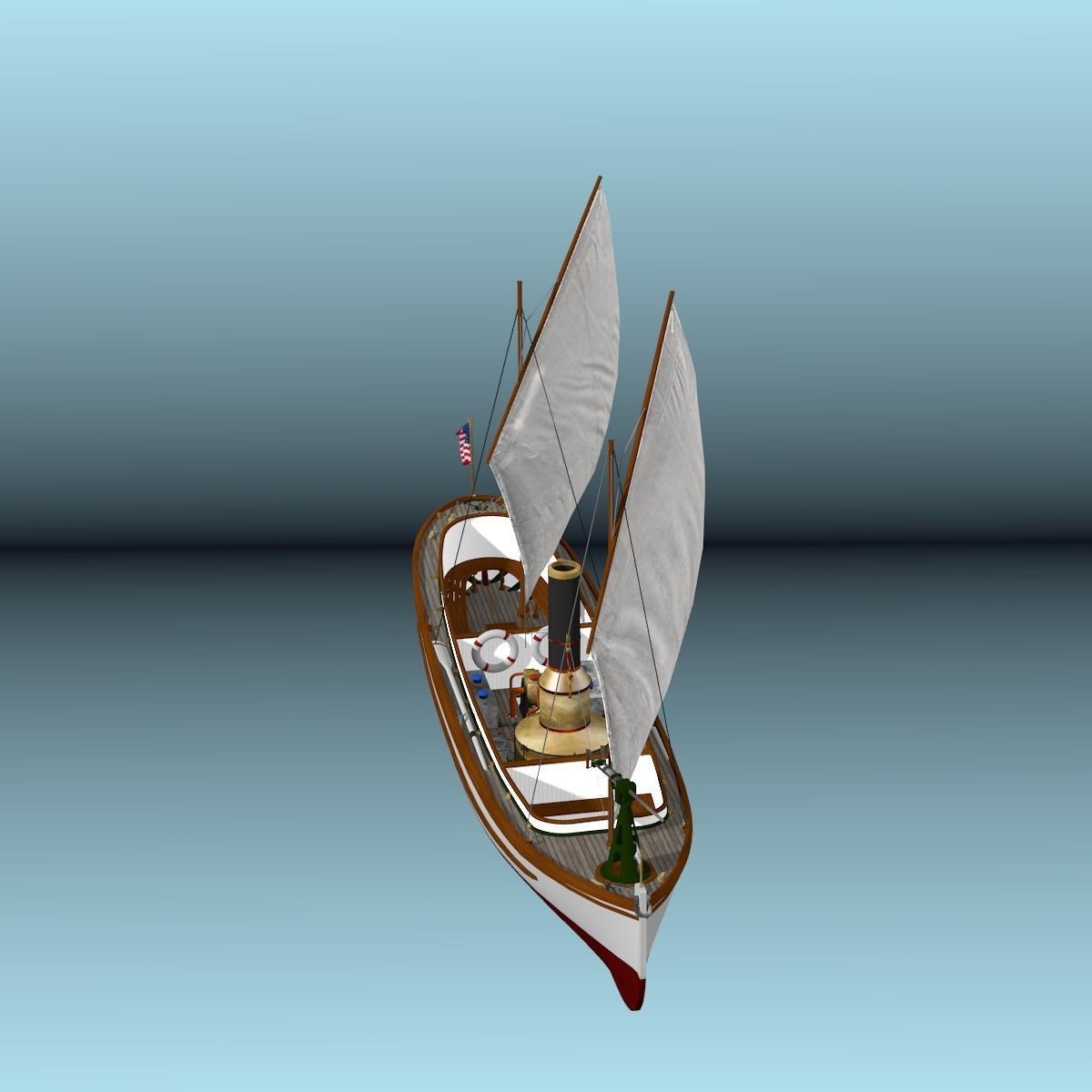 US Navy Steam Cutter 40 ft  ca  1900 3D model_41