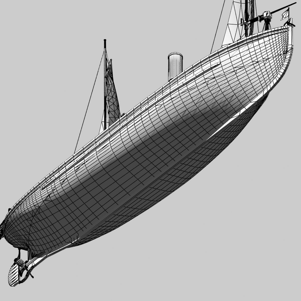 US Navy Steam Cutter 40 ft  ca  1900 3D model_32