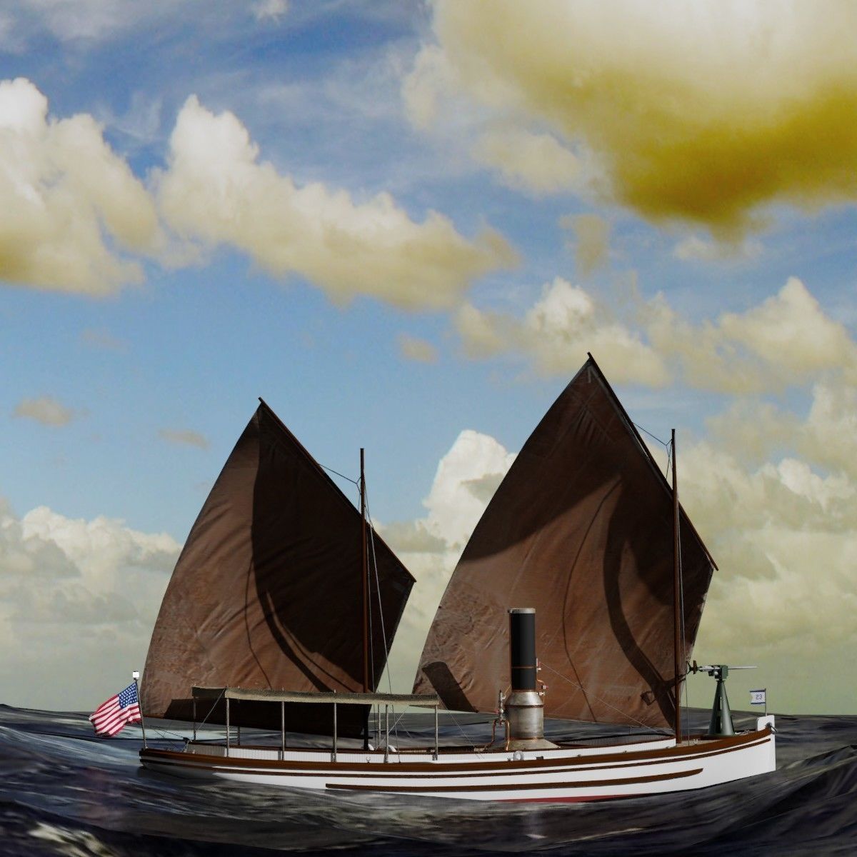 US Navy Steam Cutter 40 ft  ca  1900 3D model_70
