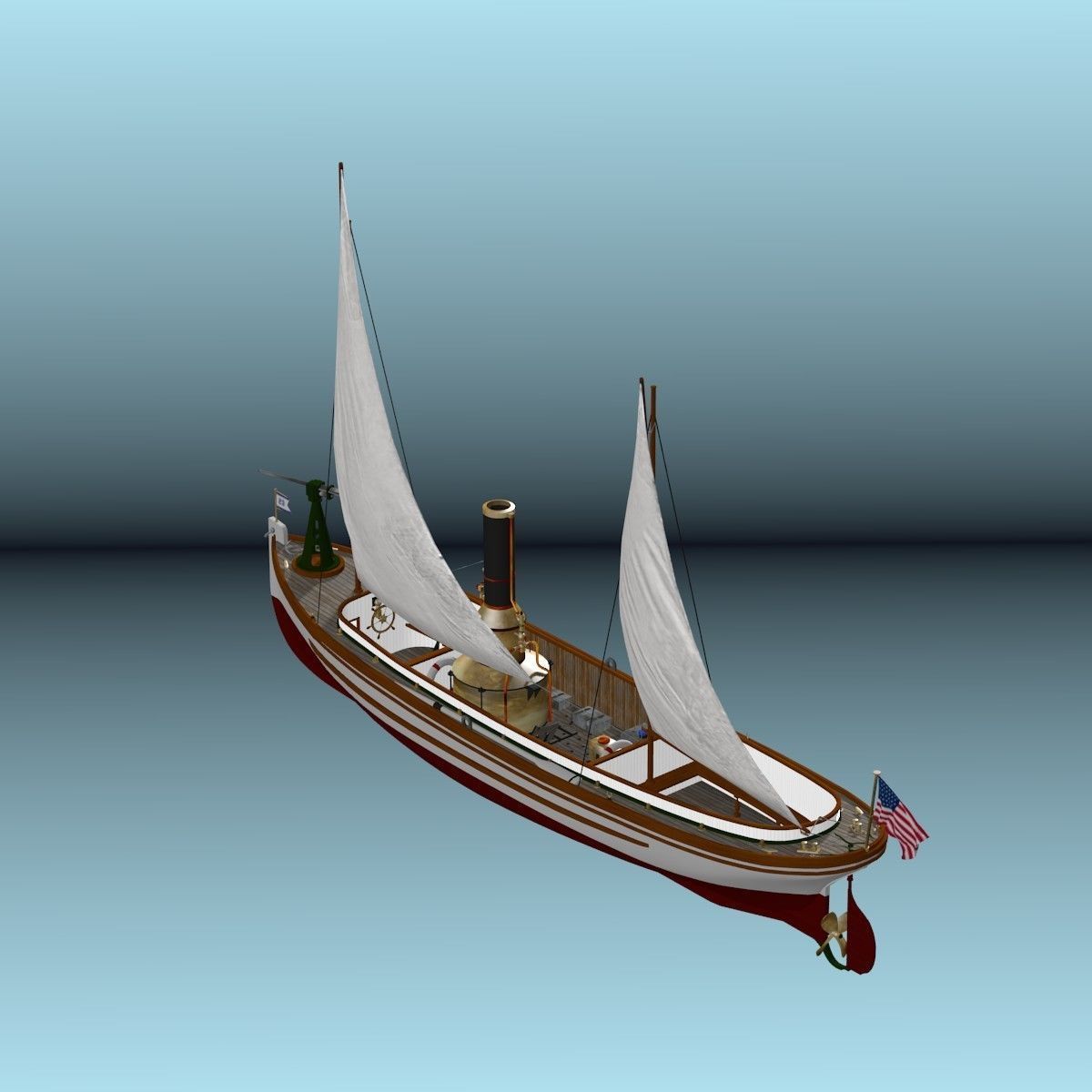 US Navy Steam Cutter 40 ft  ca  1900 3D model_56