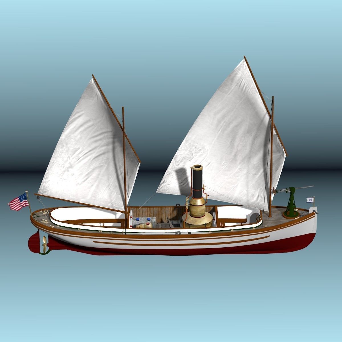 US Navy Steam Cutter 40 ft  ca  1900 3D model_33