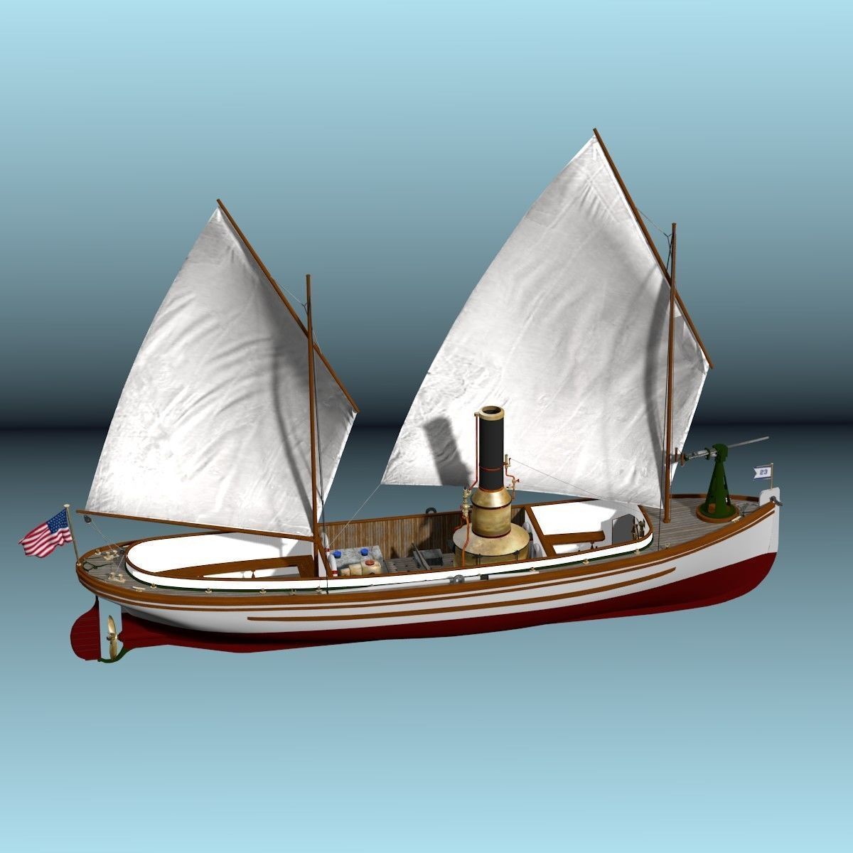 US Navy Steam Cutter 40 ft  ca  1900 3D model_68