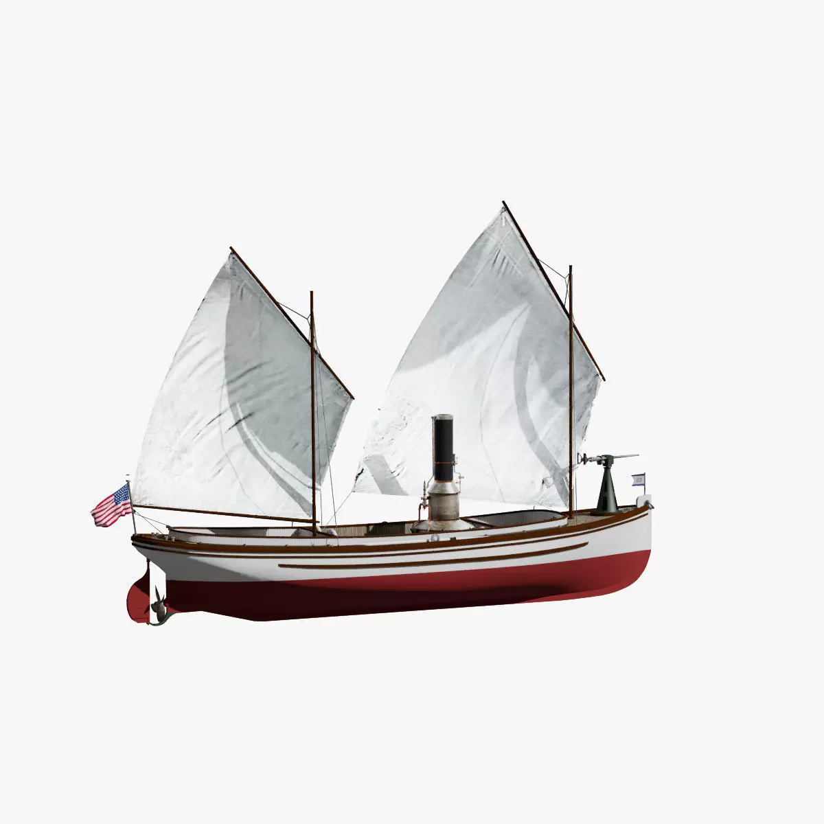US Navy Steam Cutter 40 ft  ca  1900 3D model_0