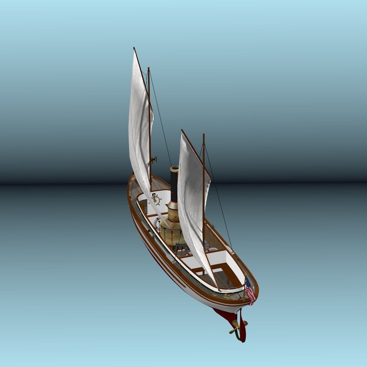 US Navy Steam Cutter 40 ft  ca  1900 3D model_58