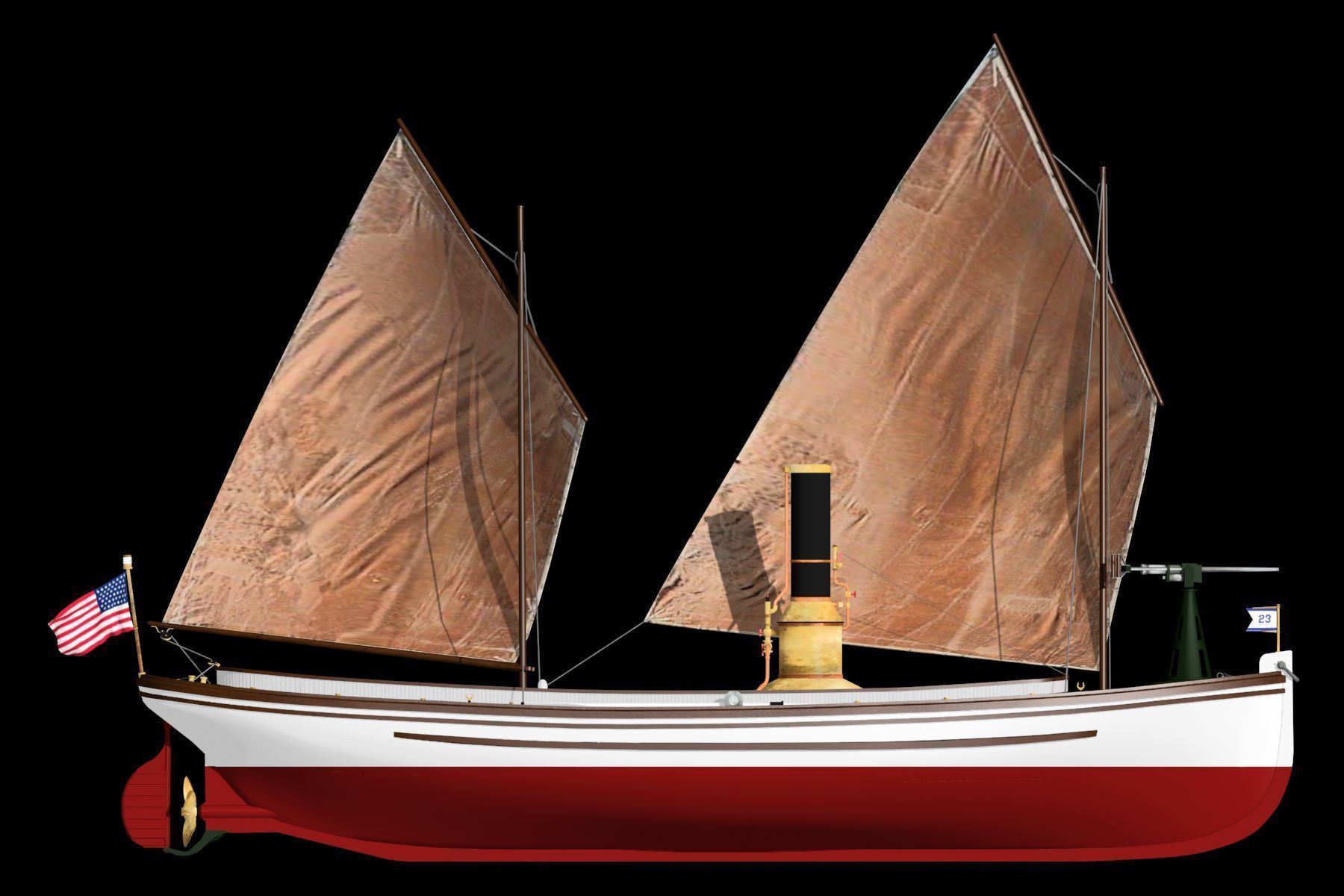 US Navy Steam Cutter 40 ft  ca  1900 3D model_7