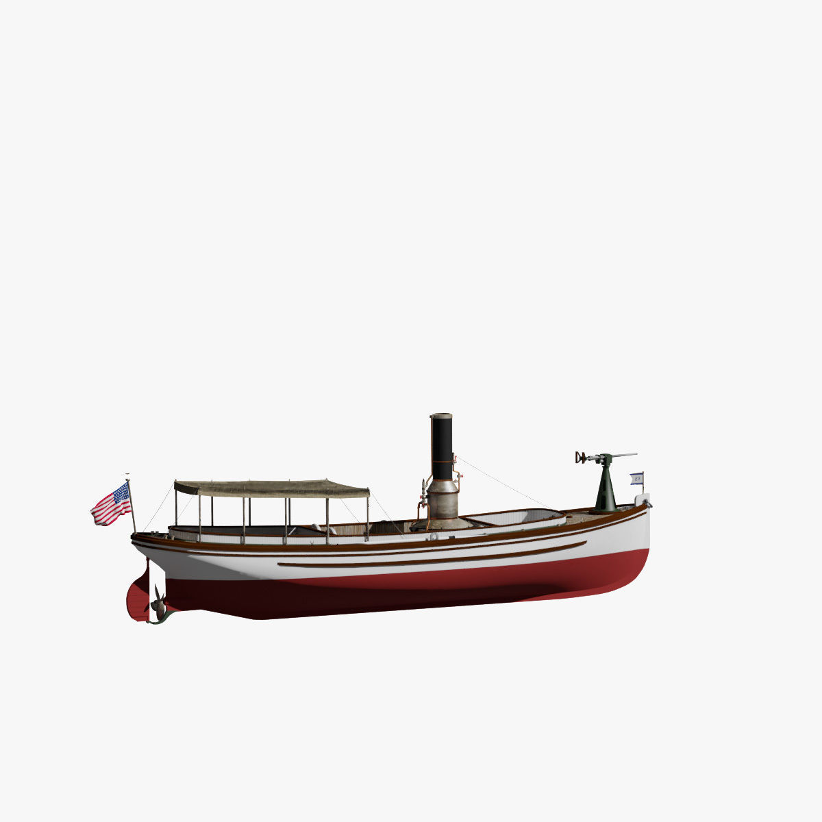US Navy Steam Cutter 40 ft  ca  1900 3D model_2