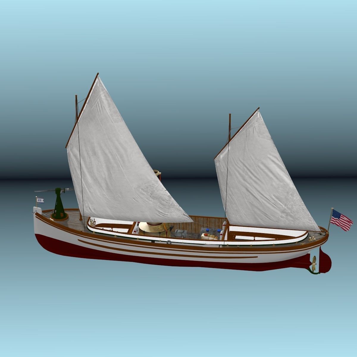 US Navy Steam Cutter 40 ft  ca  1900 3D model_52