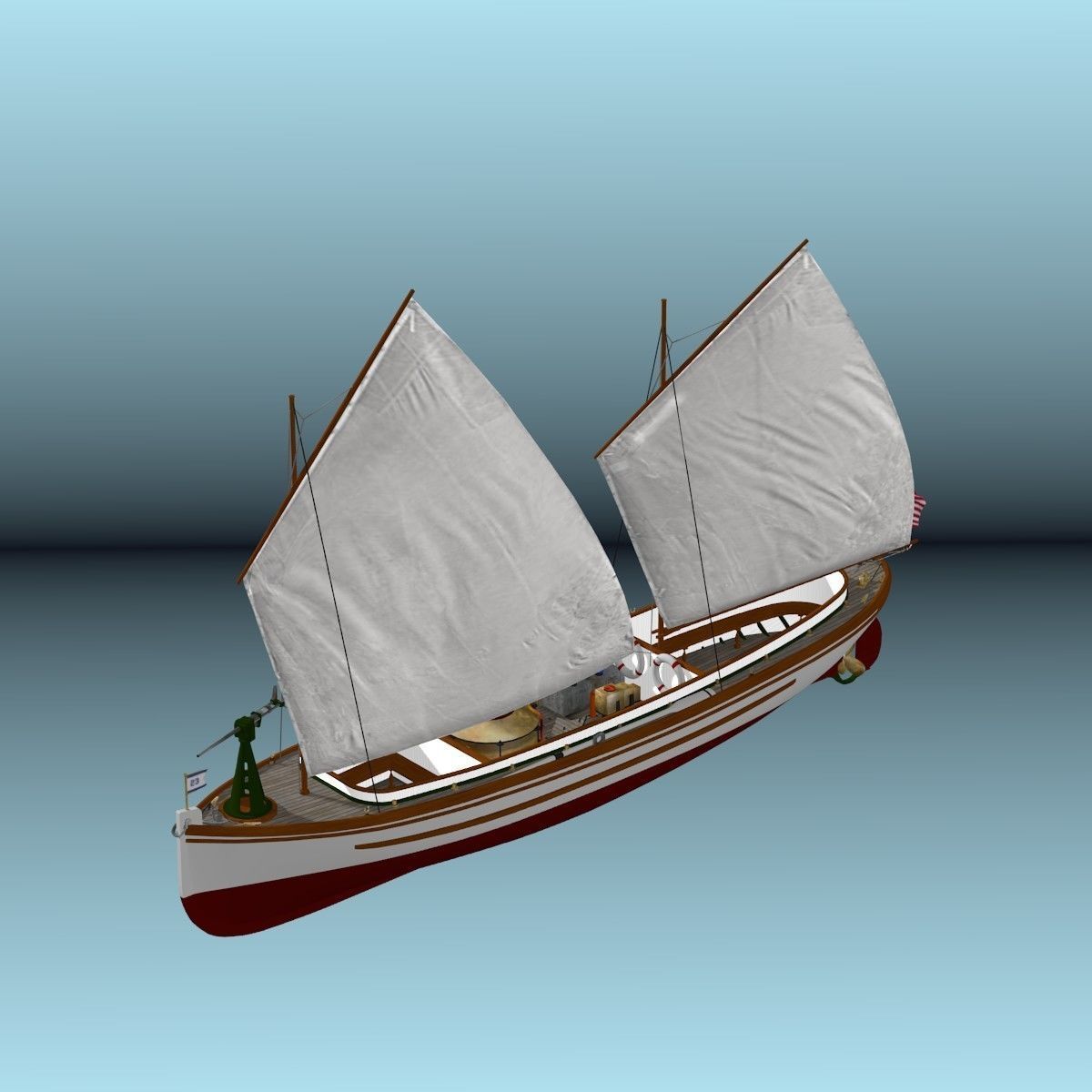 US Navy Steam Cutter 40 ft  ca  1900 3D model_47