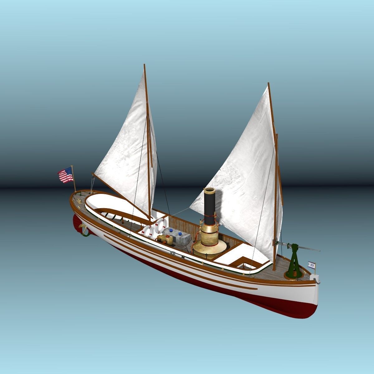 US Navy Steam Cutter 40 ft  ca  1900 3D model_37