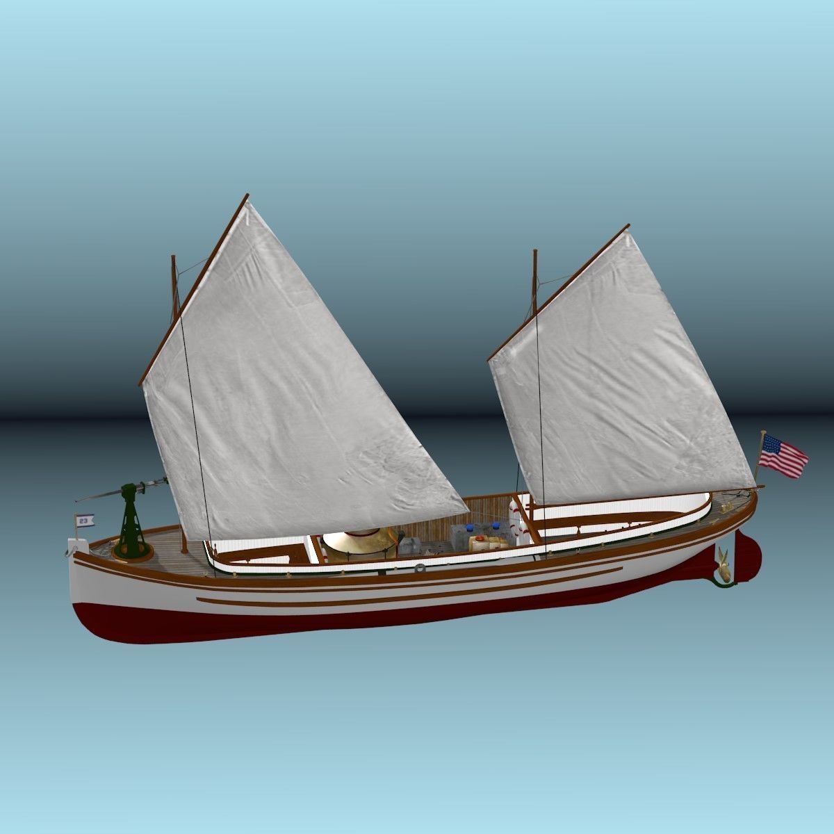 US Navy Steam Cutter 40 ft  ca  1900 3D model_50