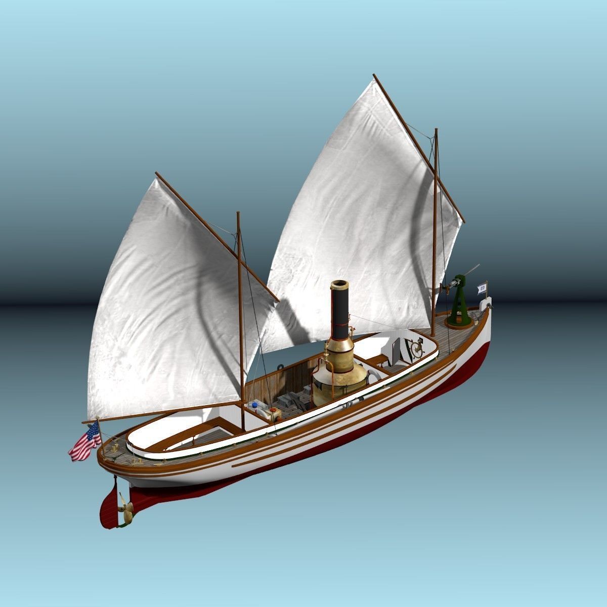 US Navy Steam Cutter 40 ft  ca  1900 3D model_65