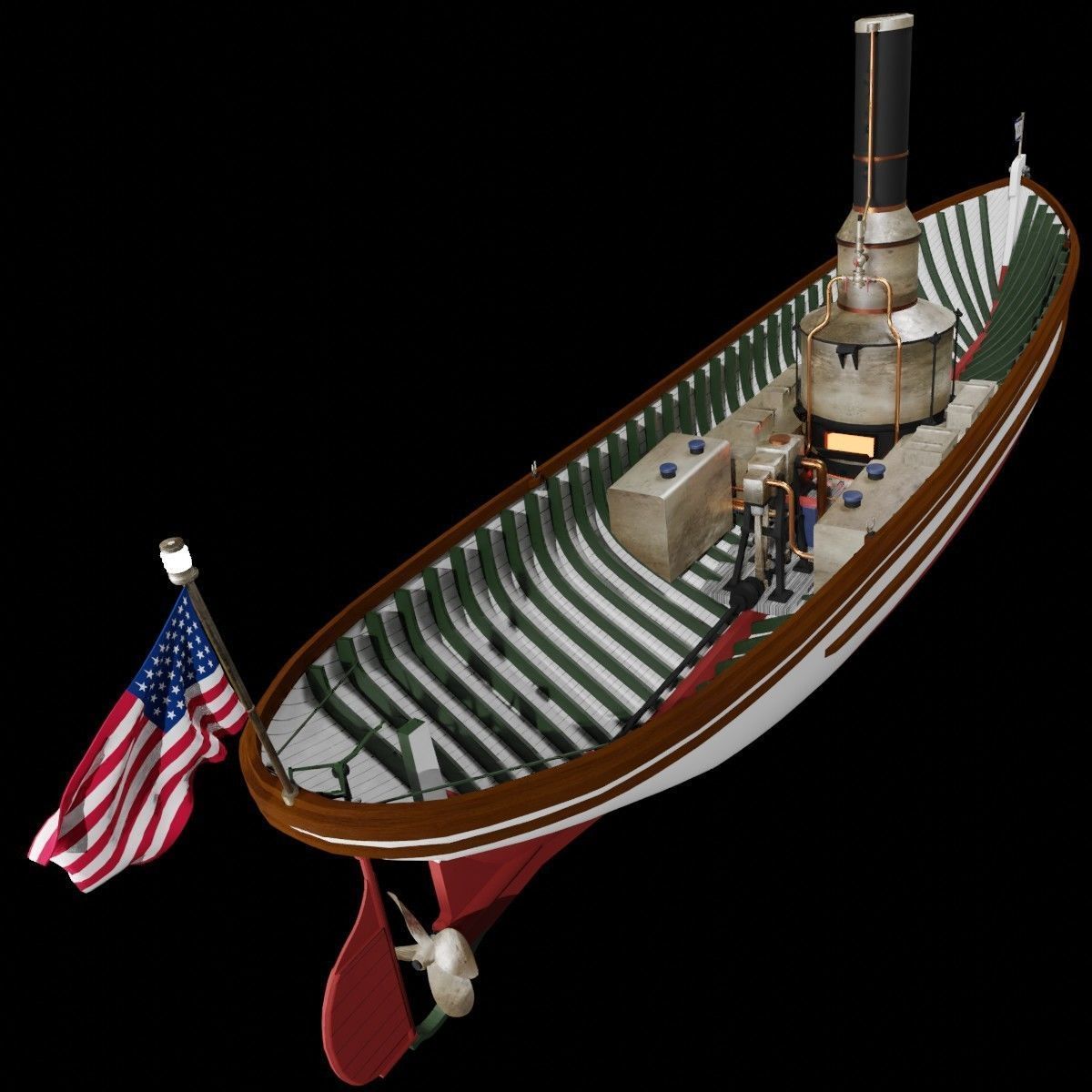 US Navy Steam Cutter 40 ft  ca  1900 3D model_22